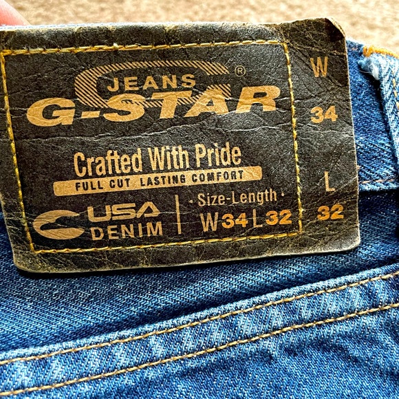 VINTAGE G-STAR RAW “SHORTCUT US FIRST” SELVEDGE DENIM 34x32 OG PAIR CRAZY RARE!! - Picture 7 of 16